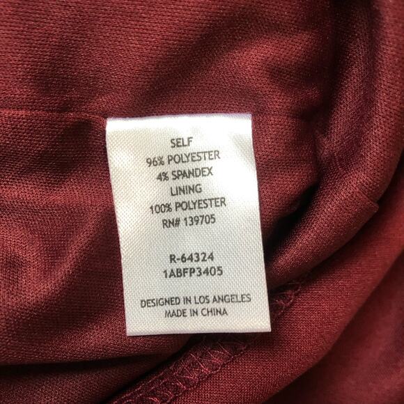 Emerald Sundae‎ Womens Dress Size 16 Burgundy Ruched Side Slit Party Cocktail - Picture 11 of 12